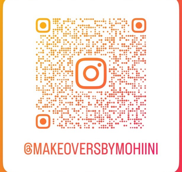 Scan to follow @makeoversbymohiini on Instagram